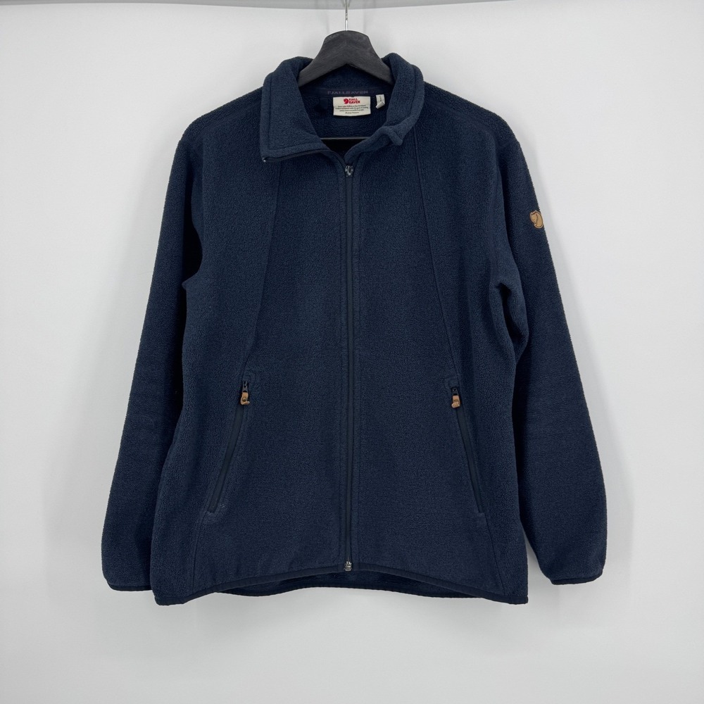 Fjallraven Womens Stina Fleece Jacket Navy Blue Full Zip Outdoor Large READ